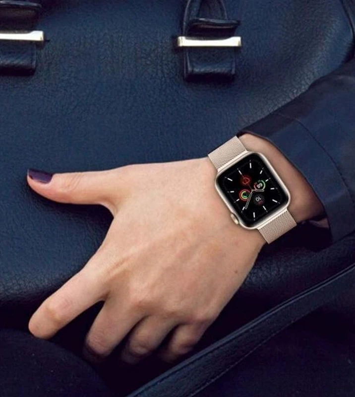 Techprotect Apple Watch 42 | 44 | 45 mm milanietiškas dirželis, starlight